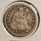 1853-P Seated Liberty Quarter Ungraded Very Good Arrows and Rays
