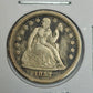 1857-P Seated Liberty Dime Ungraded Extra Fine