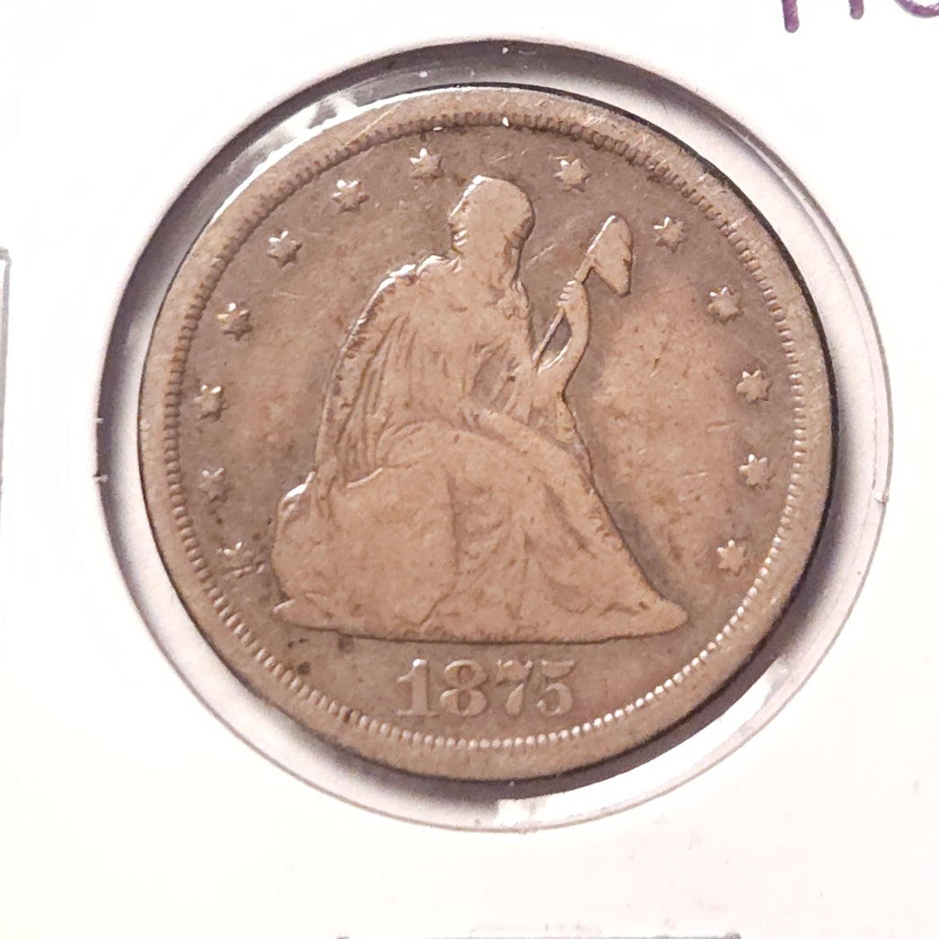 1875-S Seated Liberty 20-Cent Piece Ungraded Very Good  Twenty Cent Piece