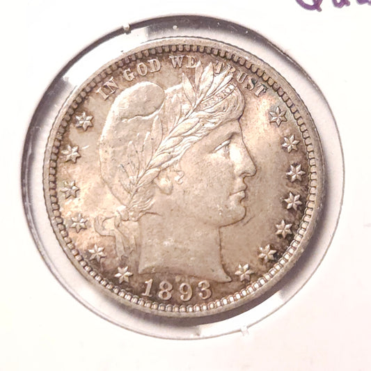 1893-P Barber Quarter Ungraded Almost Uncirculated  A Beautiful Coin!!!