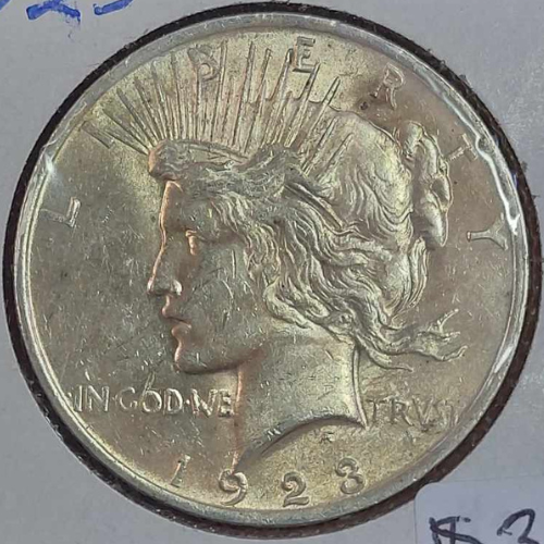 1923-P Peace Silver Dollar Ungraded Almost Uncirculated