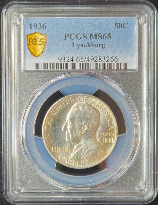 1936-P Lynchburg VA Commemorative Half Dollar PCGS MS65  Whoa!!! **PCGS Gold Shield**