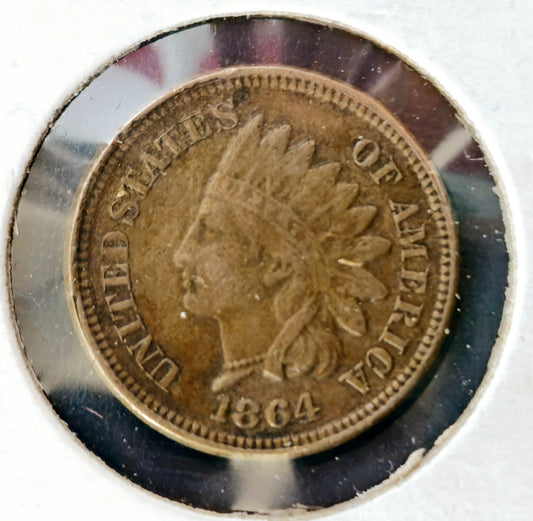1864 Indian Head Cent Copper-Nickel Ungraded Very Fine