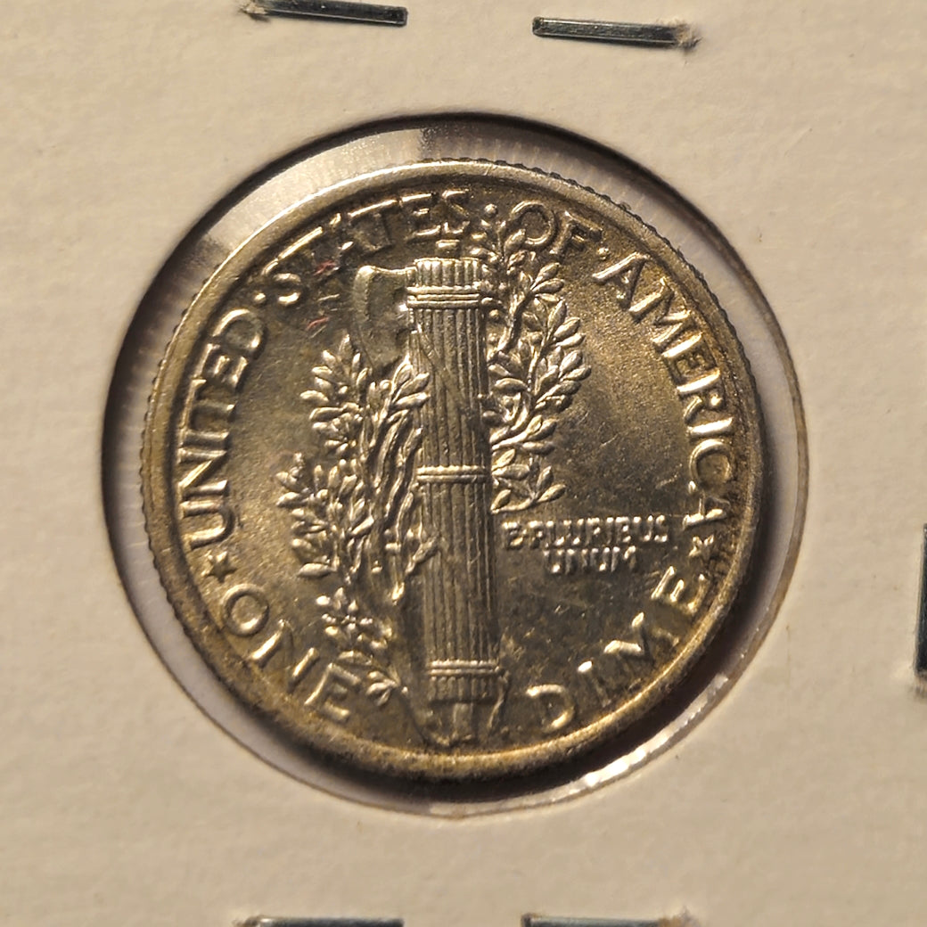 1917-P Mercury Dime Ungraded Mint State  Full Band Merc!!