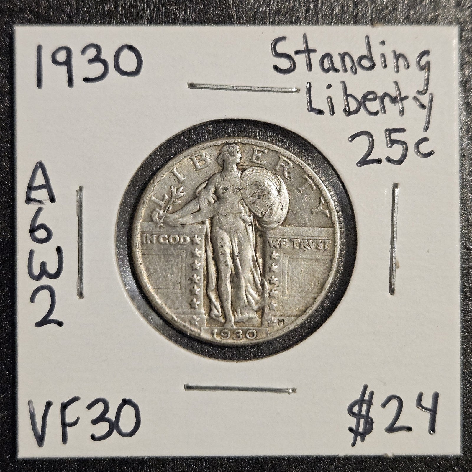 1930 Standing Liberty Quarter Very Fine (A6W2) – JP Ford