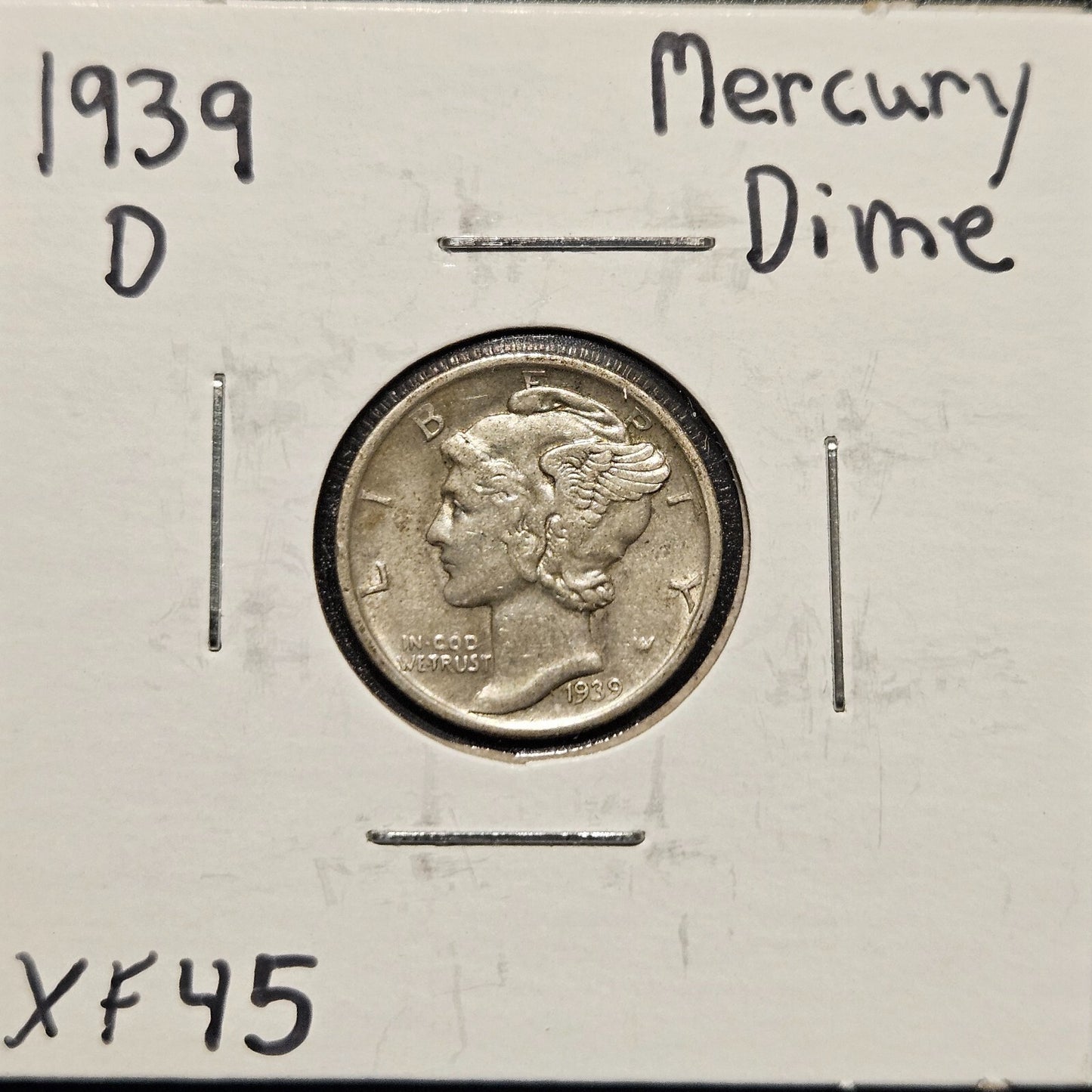 1939-D Mercury Dime Ungraded Extra Fine B1315
