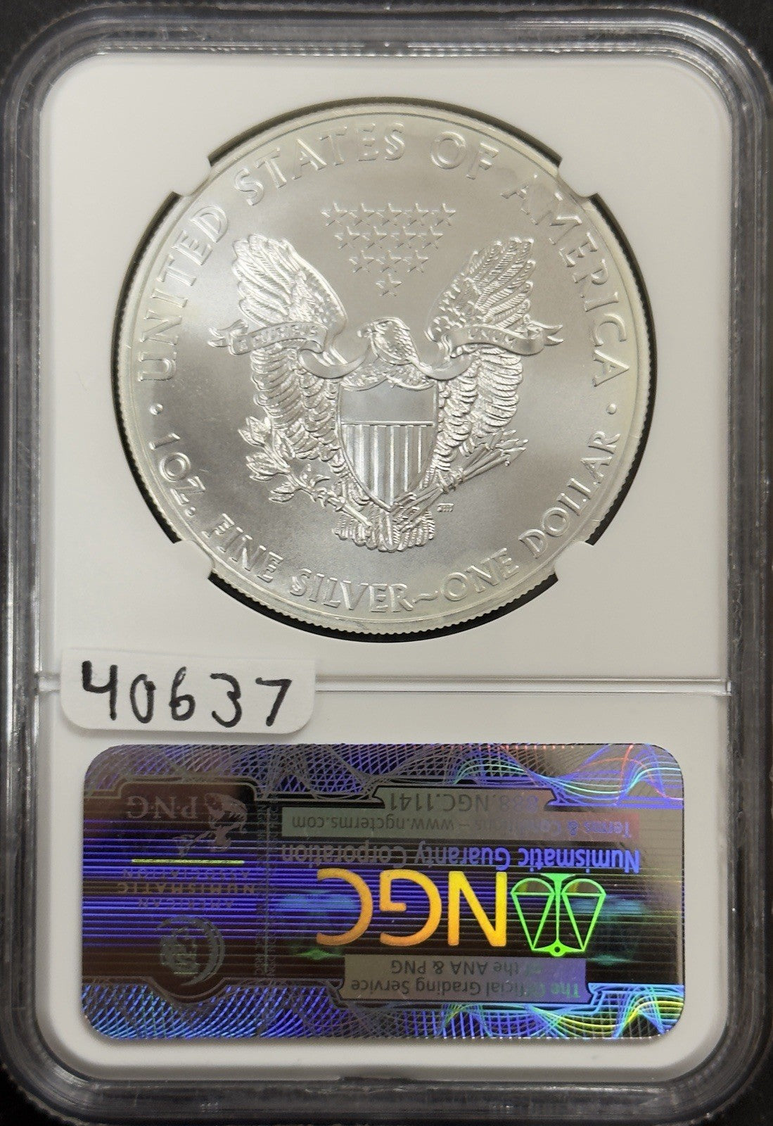 2011 Silver Eagle 25TH ANNIVERSARY - NGC MS70 ( 40637 )