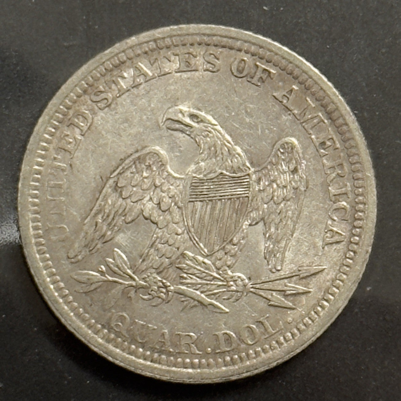 1854 Seated Quarter Arrows - Almost Uncirculated *Crackout* ( 40495 )