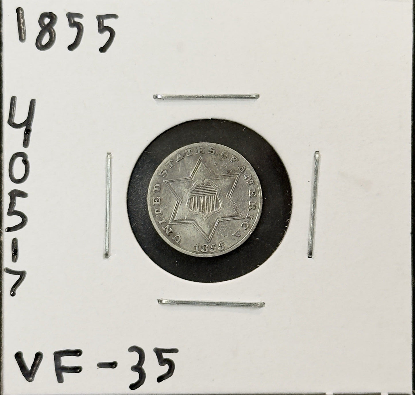 1855 3 Cent Silver - Very Fine ( 40517 )