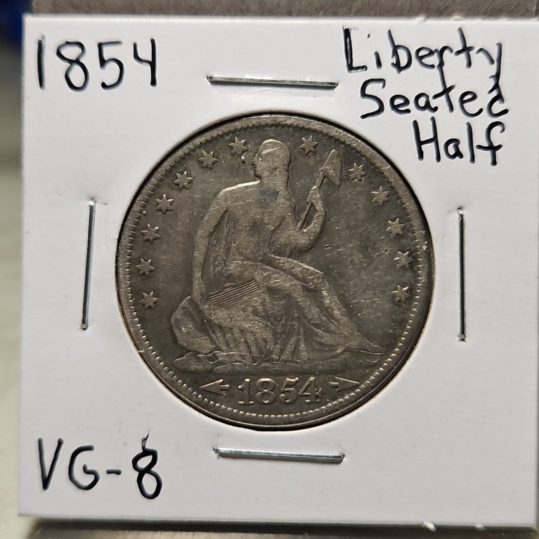 1854 Liberty Seated Half Dollar Very Good B1079