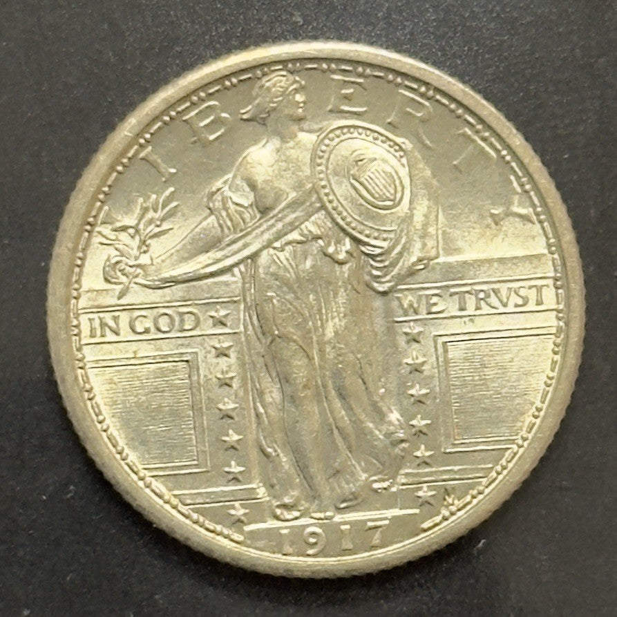 1917 Standing Liberty Quarter - Mint State FH Type 1 *Crackout* ( 40496 )
