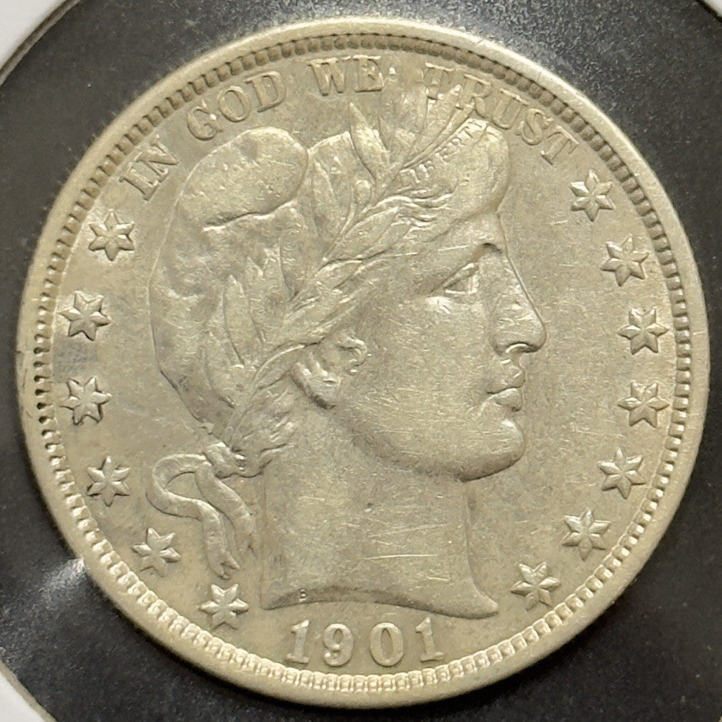 1901 Barber Half Dollar - Extra Fine *Crackout* ( 40501 )