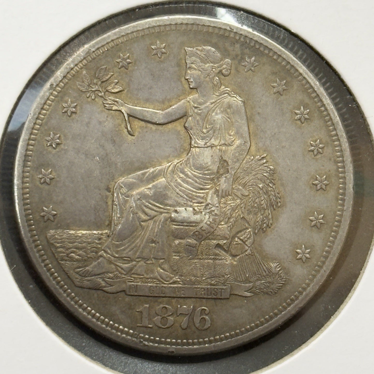 1878 S Chopmarked Trade Dollar - Almost Uncirculated ( 40506 )