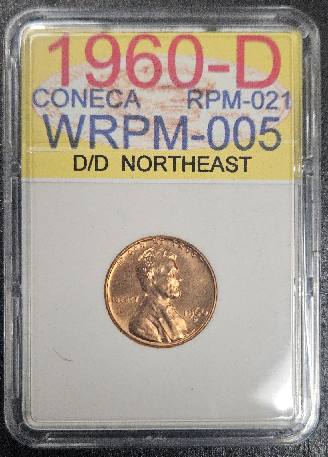 1960-D/D Lincoln Cent Error RPM-021 Wexler WRPM-005 Die Stage C (B1127)