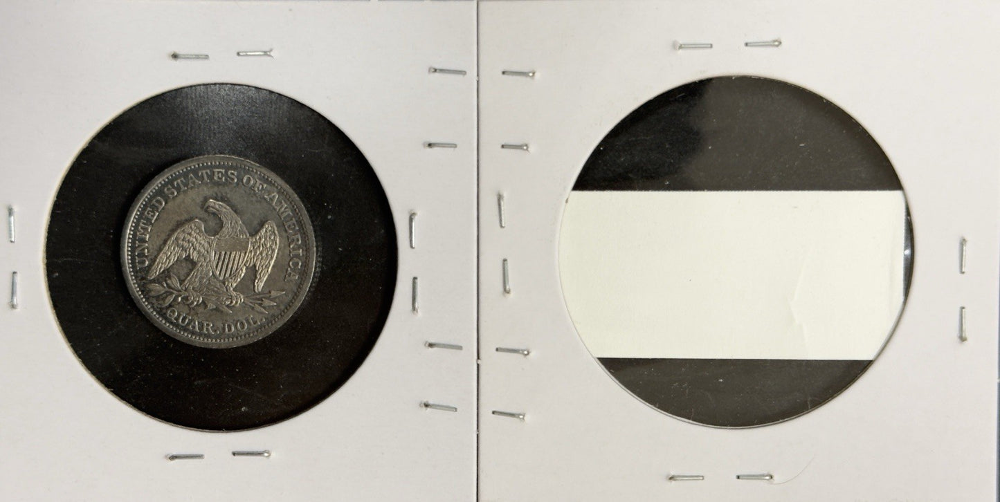 1839 Seated Quarter - Almost Uncirculated *Crackout* ( 40494 )