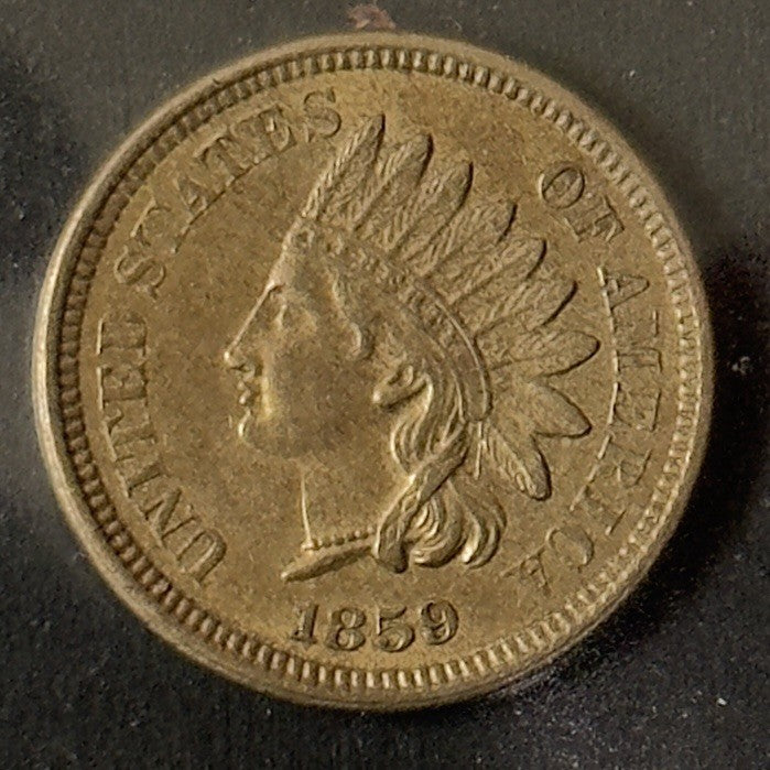 1859 Indian Head Cent - Almost Uncirculated *Crackout* ( 40482 )