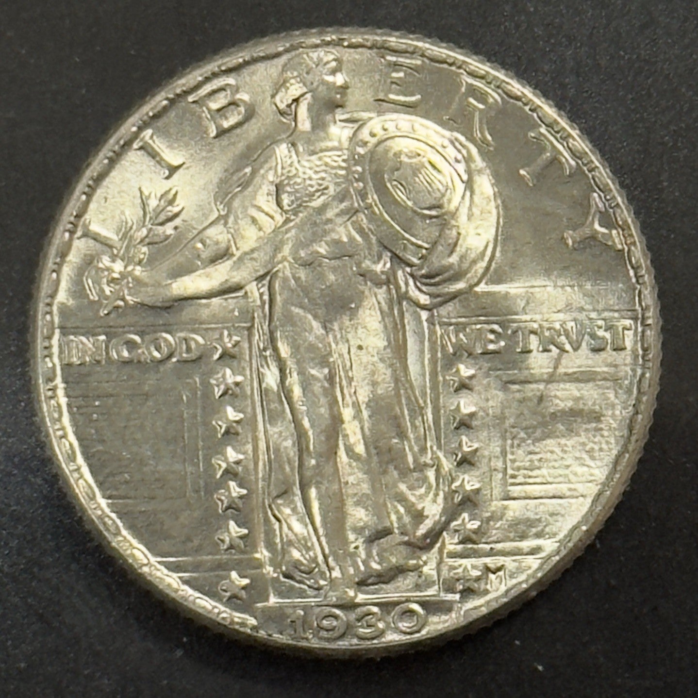 1930 Standing Liberty Quarter - Mint State FH *Crackout* ( 40497 )