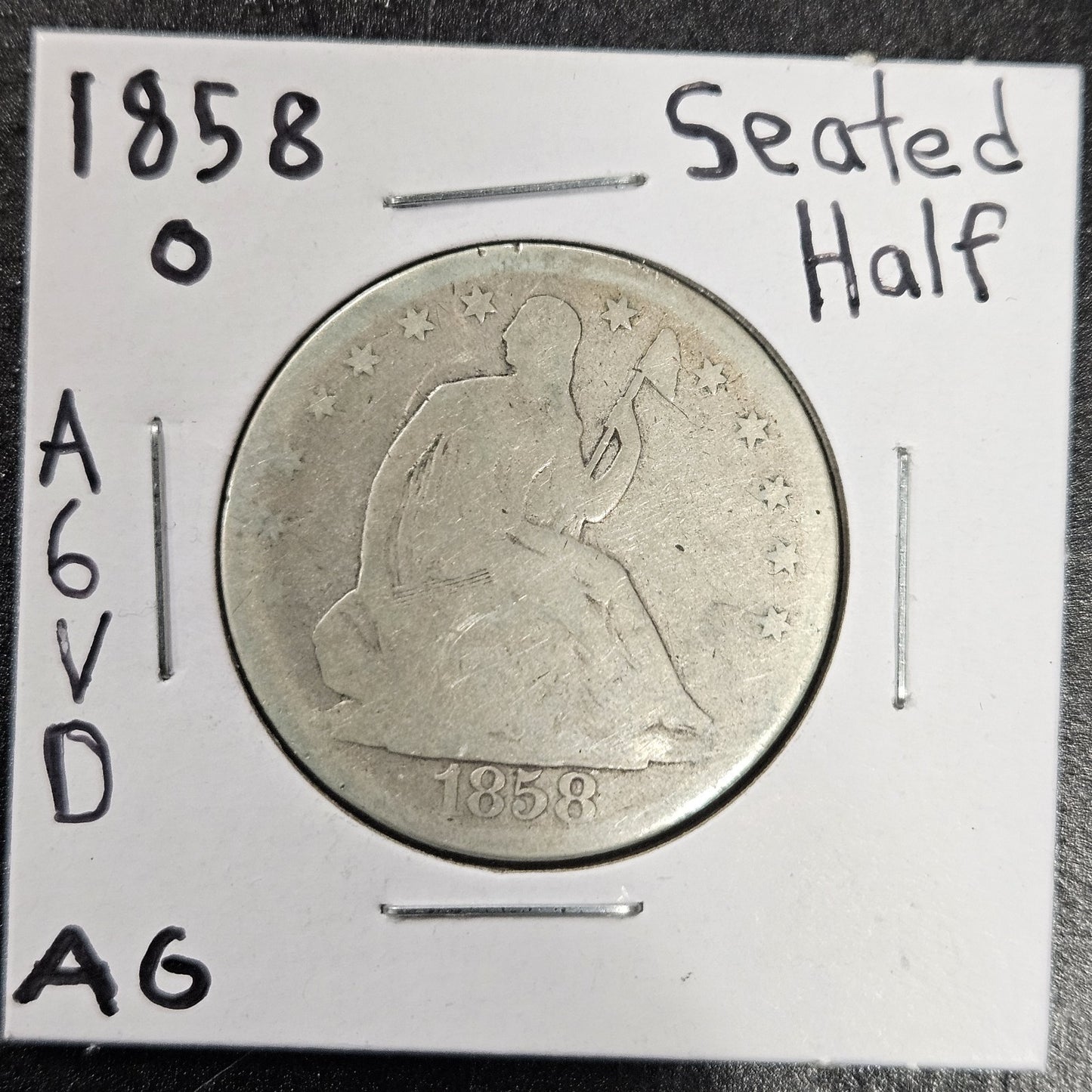 1858-O Seated Liberty Half Dollar Almost Good (A6VD)