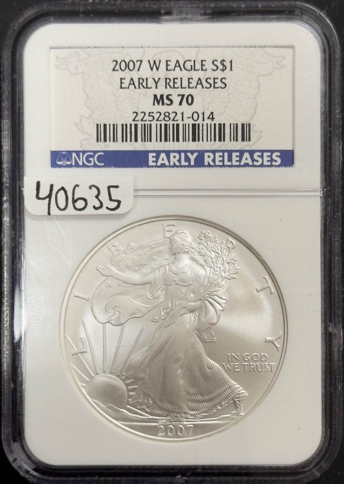 2007 W Silver Eagle - NGC MS70 ( 40635 )