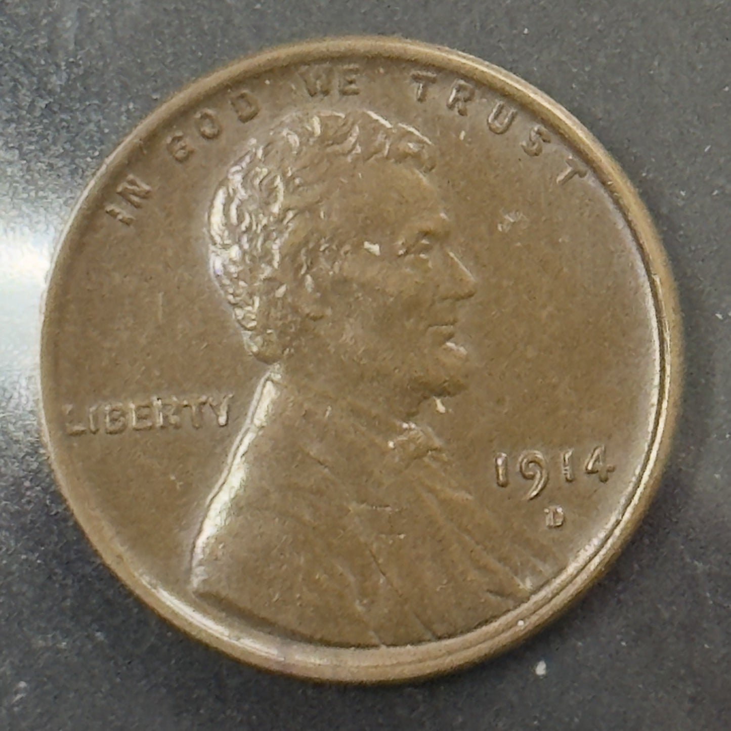 1914 D Wheat Cent - Almost Uncirculated *Crackout* ( 40485 )