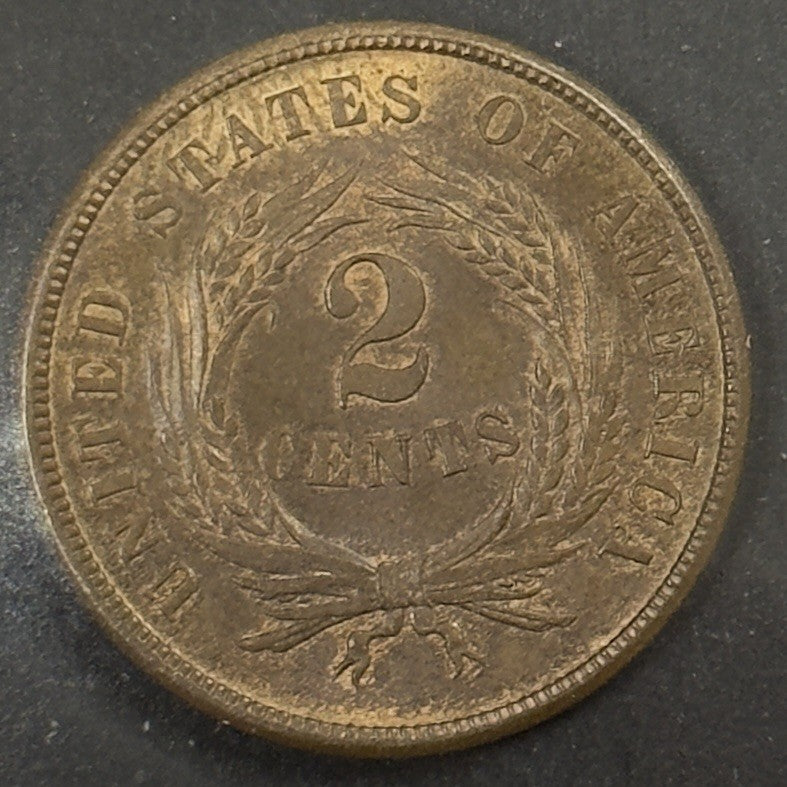 1864 2 Cent Piece Large Motto - Mint State RB *Crackout* ( 40487 )