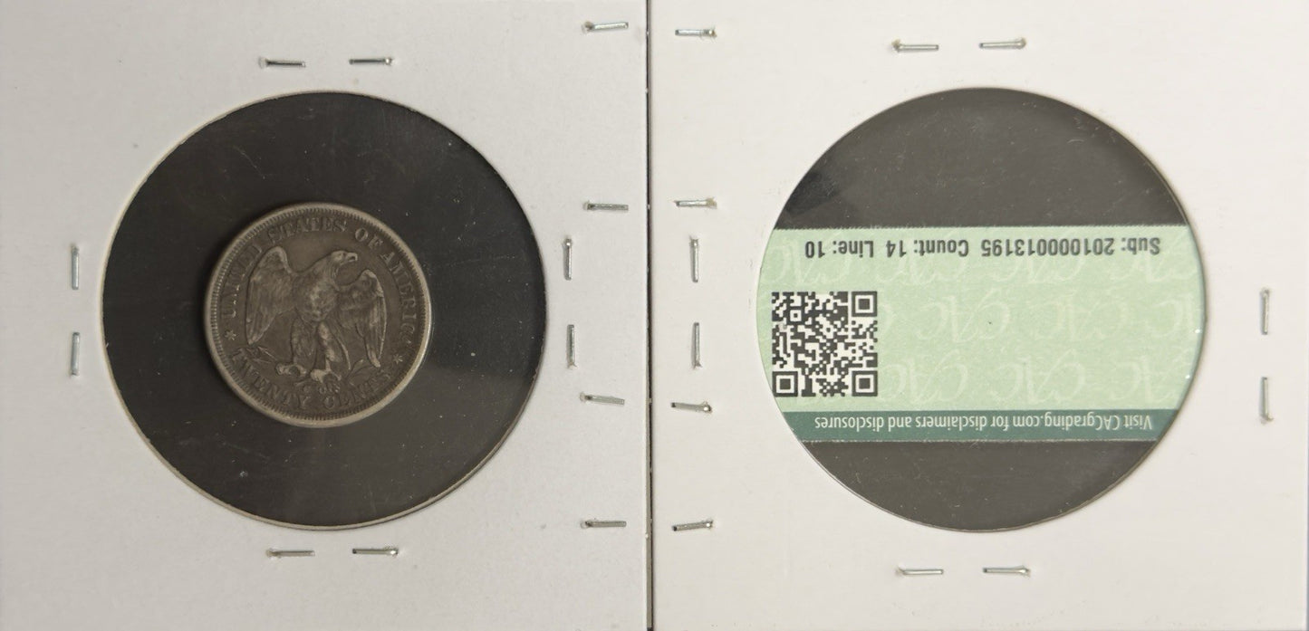 1875 CC Twenty Cent Piece - Very Fine *Crackout* ( 40476 )