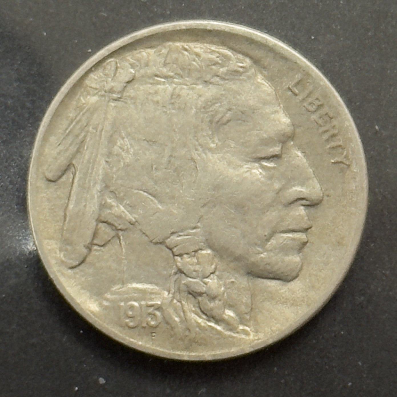1913 D Buffalo Nickel Type 2 - Almost Uncirculated *Crackout* ( 40492 )