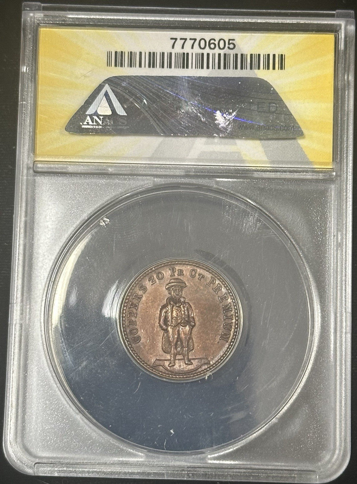 PA-PITTS TOKEN A LUDEWIG 765J-1a civil War Storecard ANACS AU 55 Cleaned - JP18