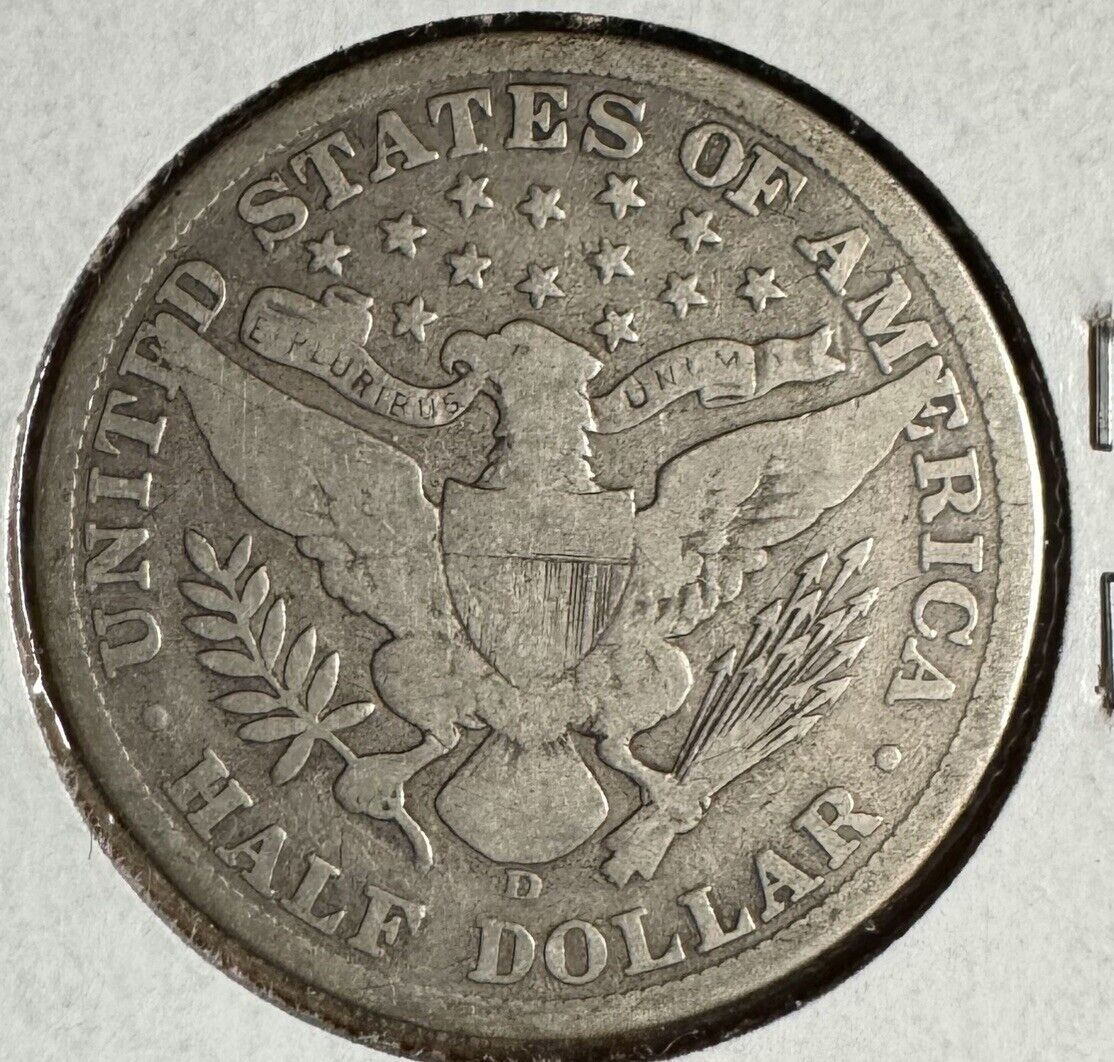 1908 D Barber Half Dollar - Very Good