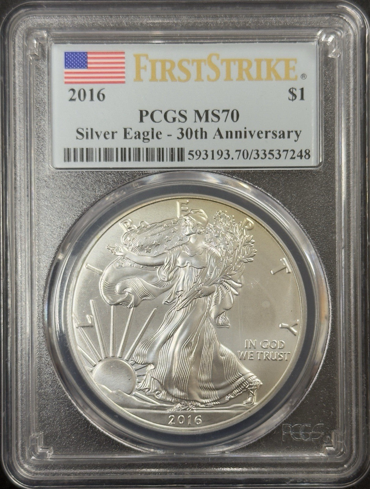 2016 Silver Eagle - PCGS MS70 ( 40785 )