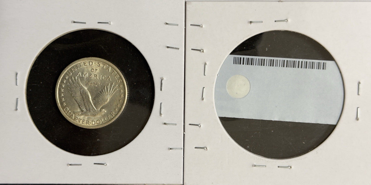 1917 Standing Liberty Quarter - Mint State FH Type 1 *Crackout* ( 40496 )
