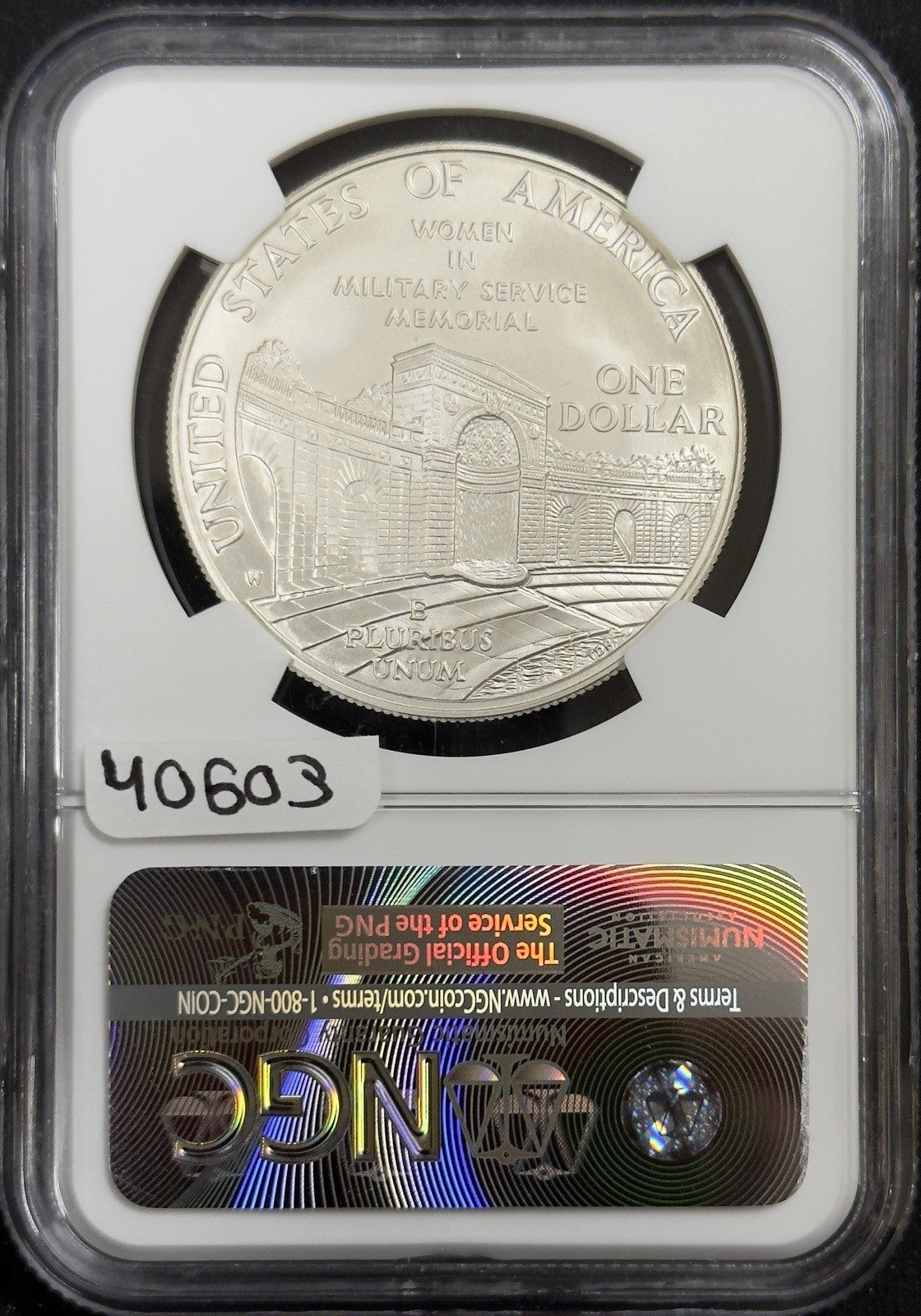 1994 W Women In Military Service Memorial Commemorative - NGC MS70 (40603)
