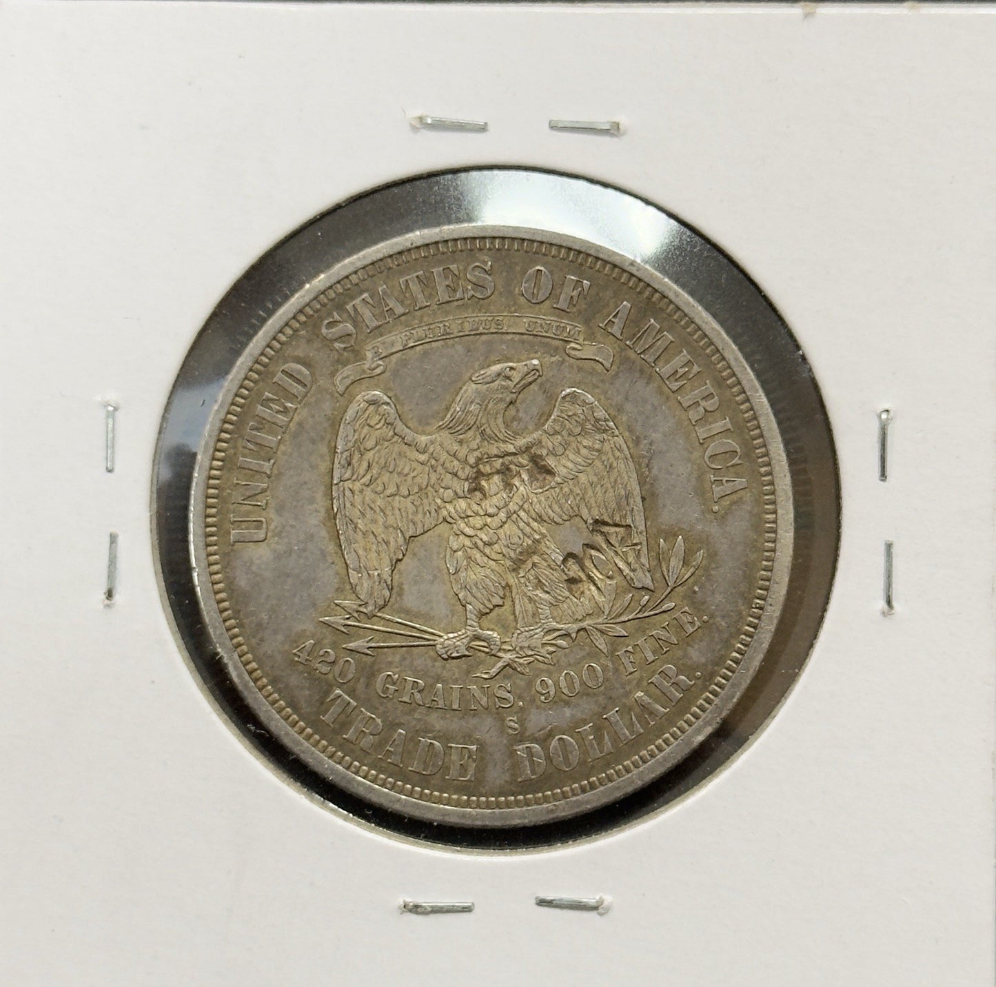 1878 S Chopmarked Trade Dollar - Almost Uncirculated ( 40506 )