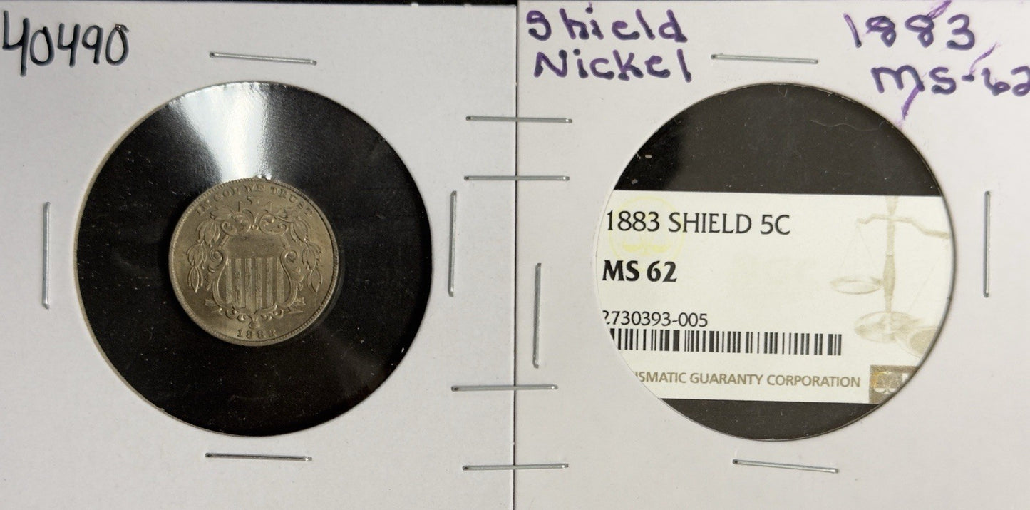 1883 Shield Nickel - Mint State *Crackout* ( 40490 )
