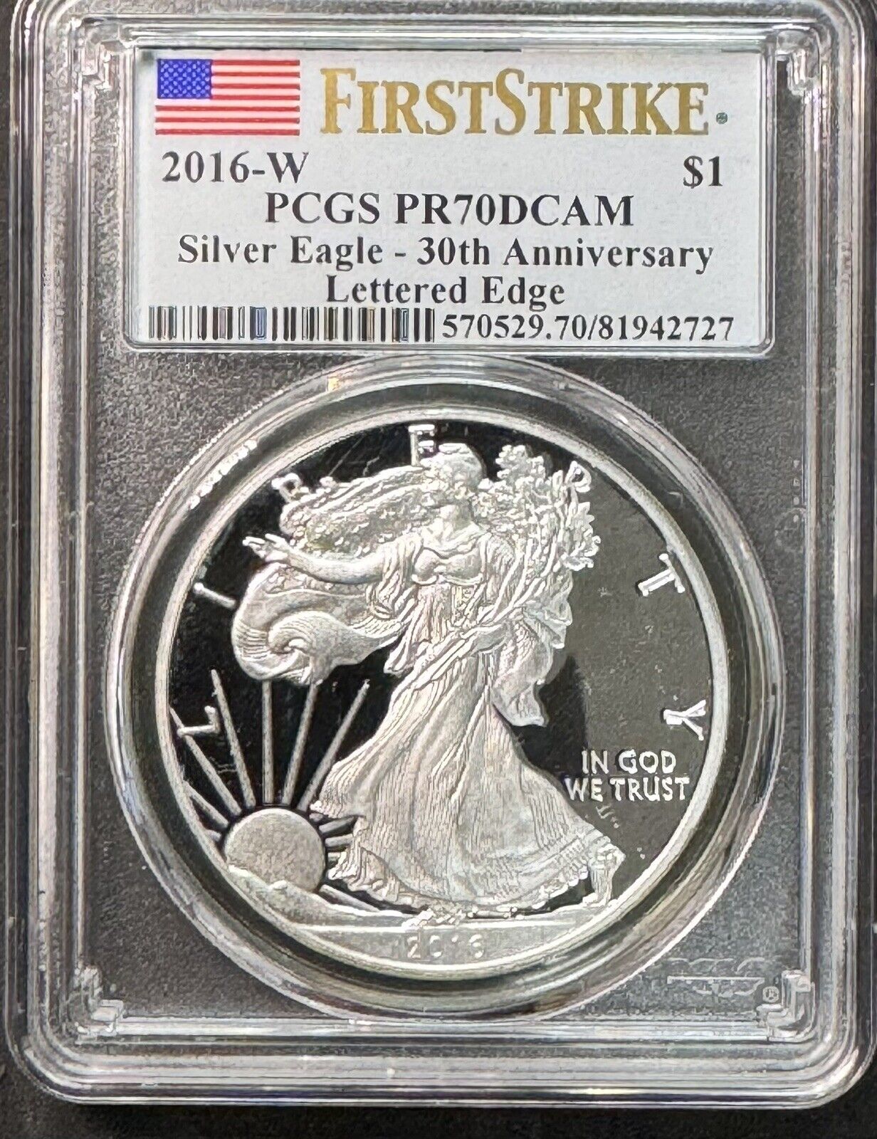 2016 W American Eagle Lettered Edge- PCGS PR70 DCAM ( 301030 )