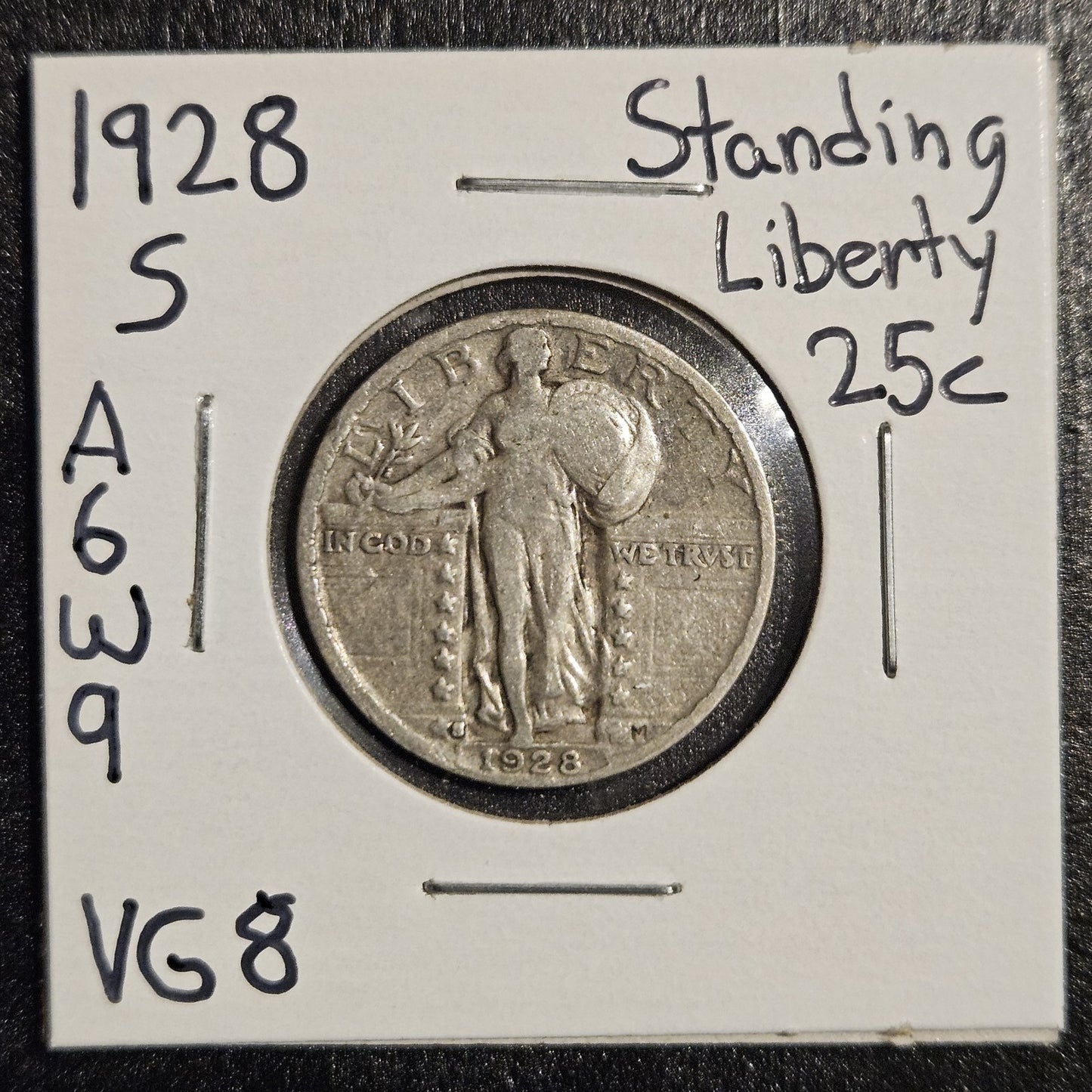 1928-S Standing Liberty Quarter Very Good (A6W9)