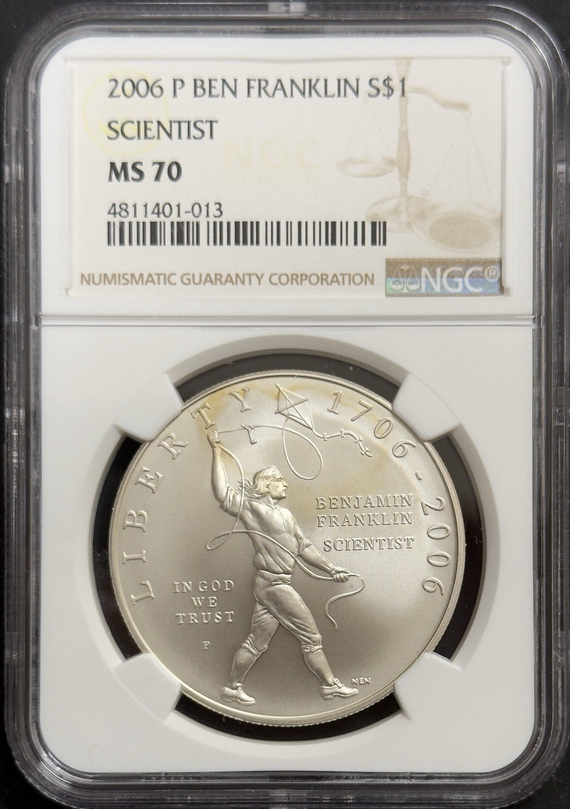 2006 P Ben Franklin Scientist - NGC MS70 ( 40608 )