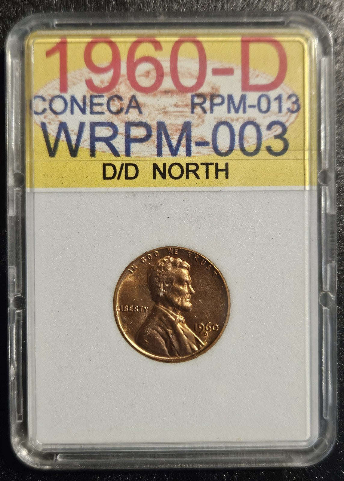 1960-D/D Lincoln Cent Error RPM-013 Wexler WRPM-003 Die Stage B (B1125)