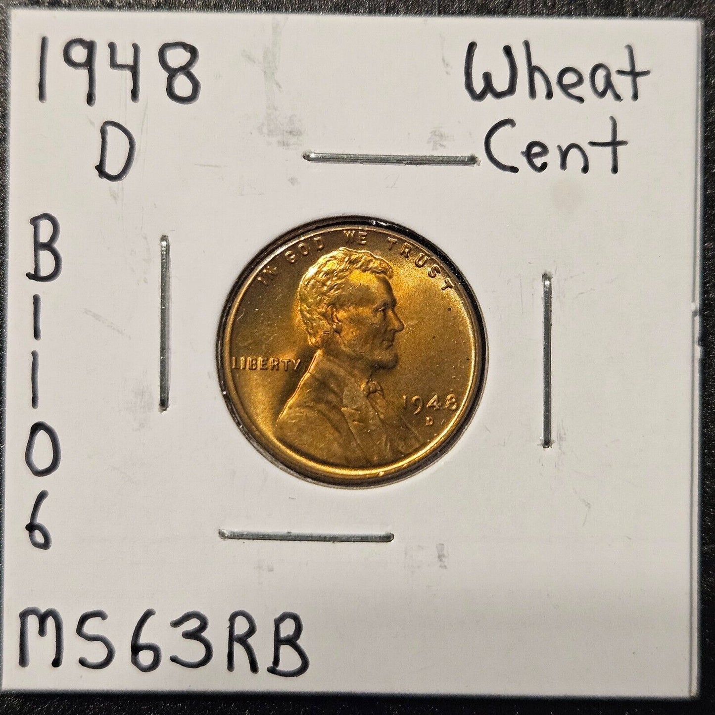 1948-D Lincoln Wheat Cent Ungraded Mint State B1106