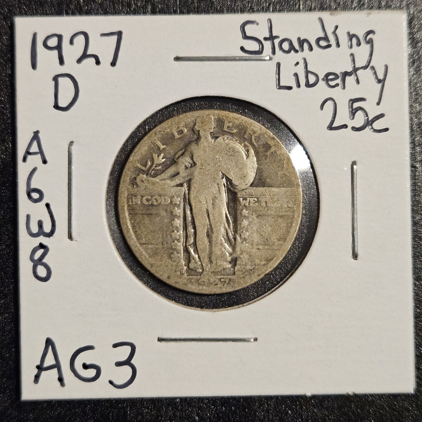 1927-D Standing Liberty Quarter Almost Good (A6W8)