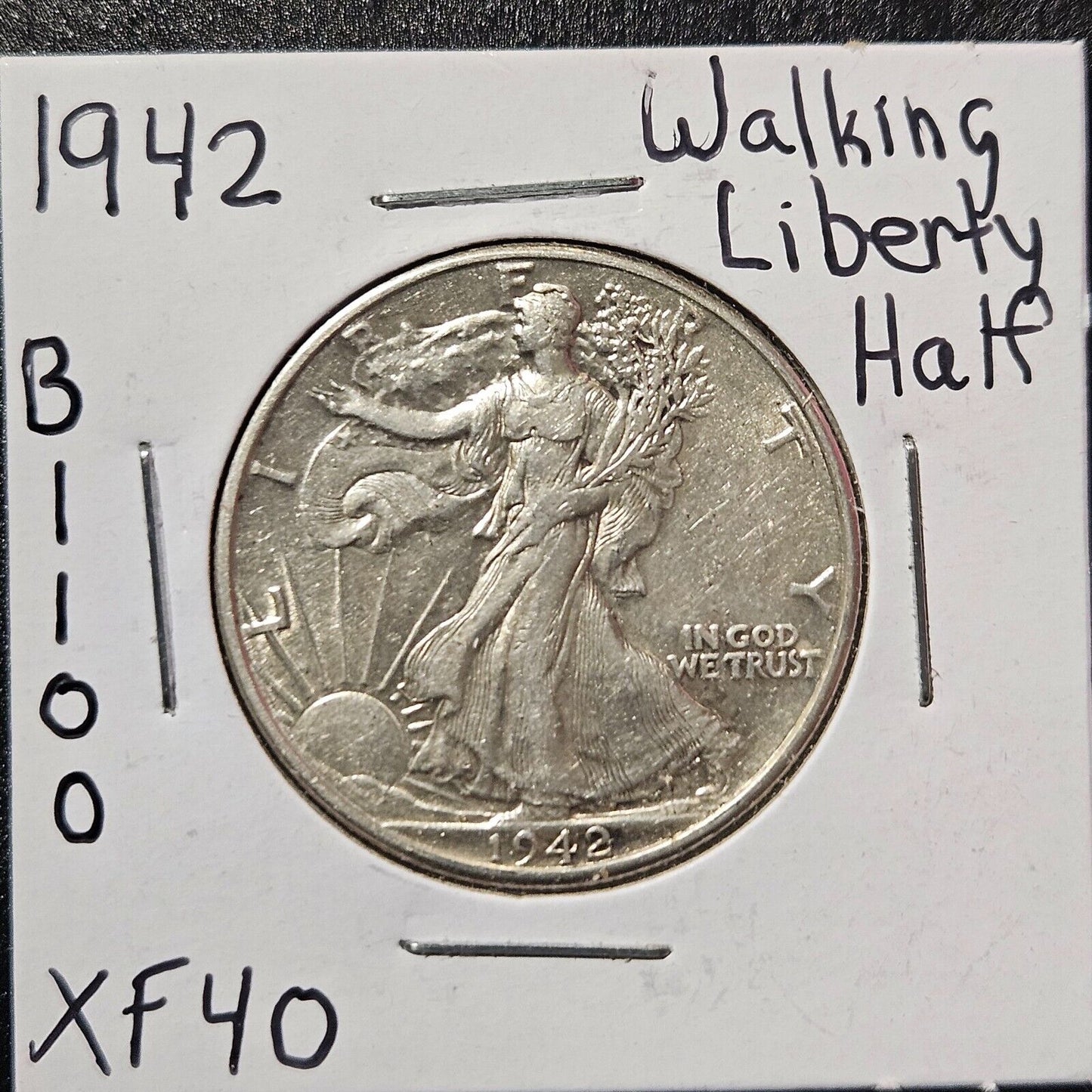 1942-P Walking Liberty Half Dollar Ungraded Extra Fine B1100