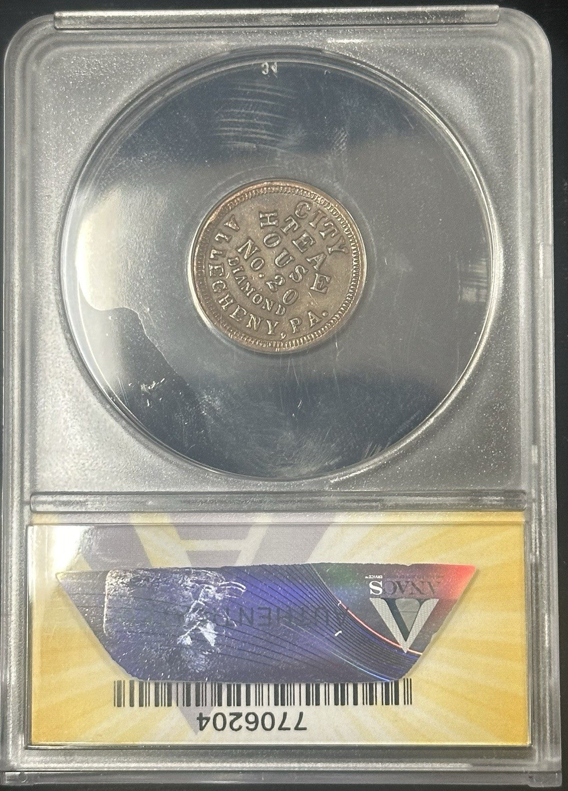 PA-ALLEG TOKEN HAHN & RIDDLE 13D-3a CIVIL WAR STORECARD ANACS AU50 Whizzed