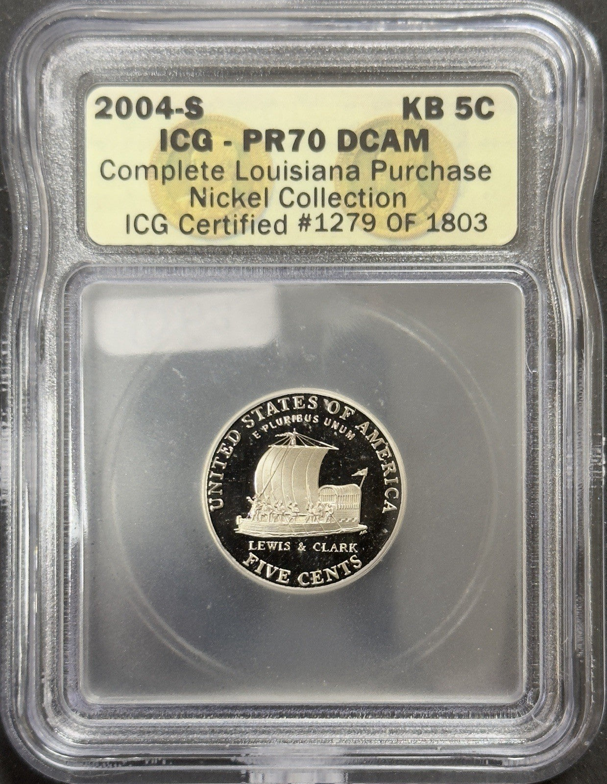 2004 S Jefferson Nickel Keelboat - ICG PR70 DCAM ( 40698 )