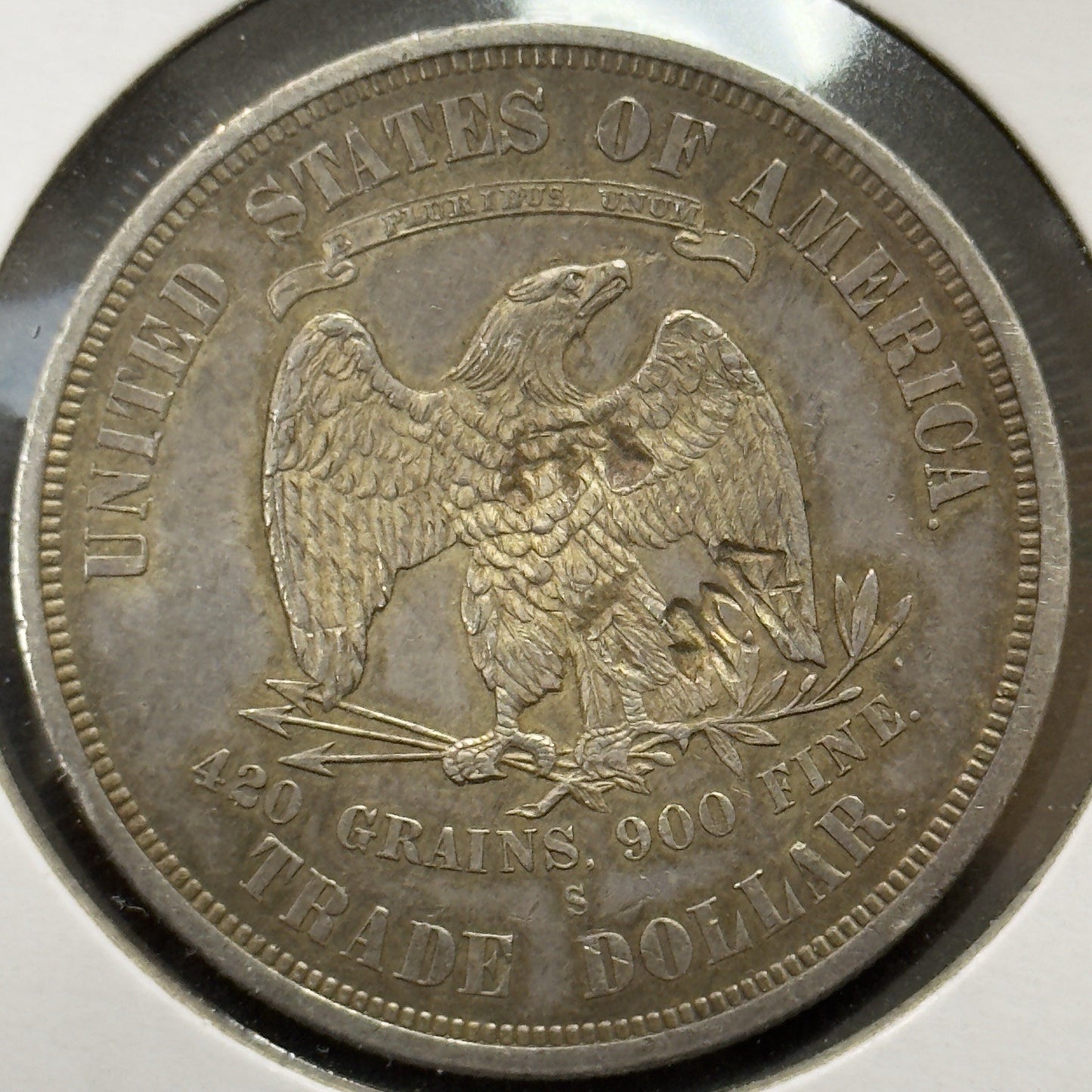 1878 S Chopmarked Trade Dollar - Almost Uncirculated ( 40506 )