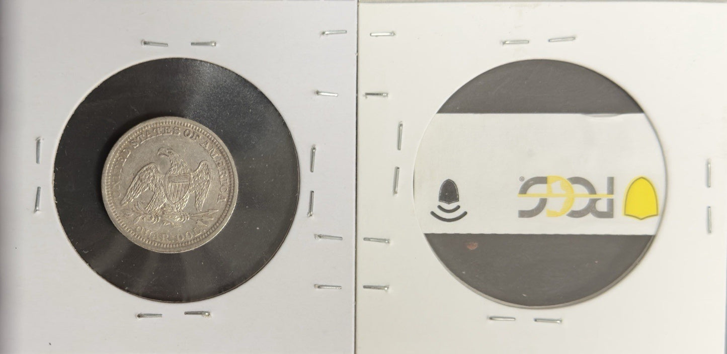 1854 Seated Quarter Arrows - Almost Uncirculated *Crackout* ( 40495 )