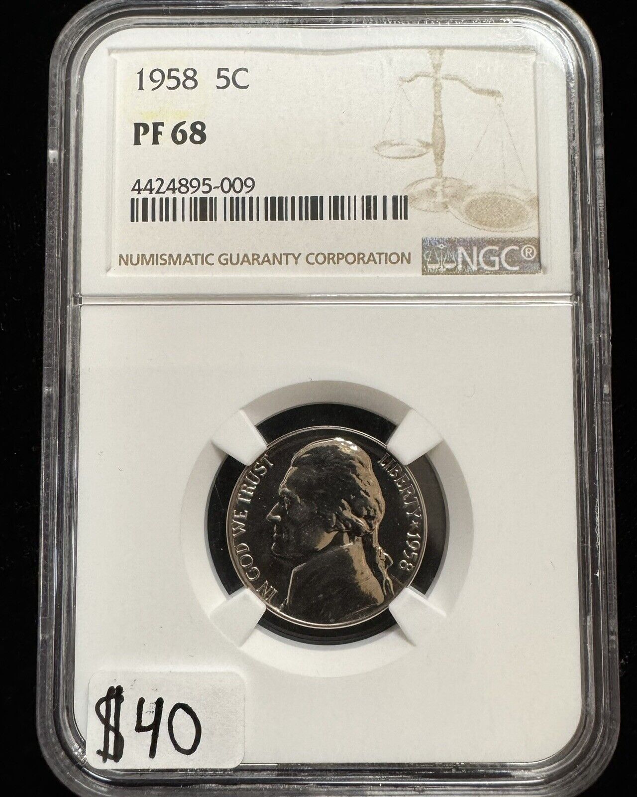 1958 Jefferson Nickel NGC - PF68