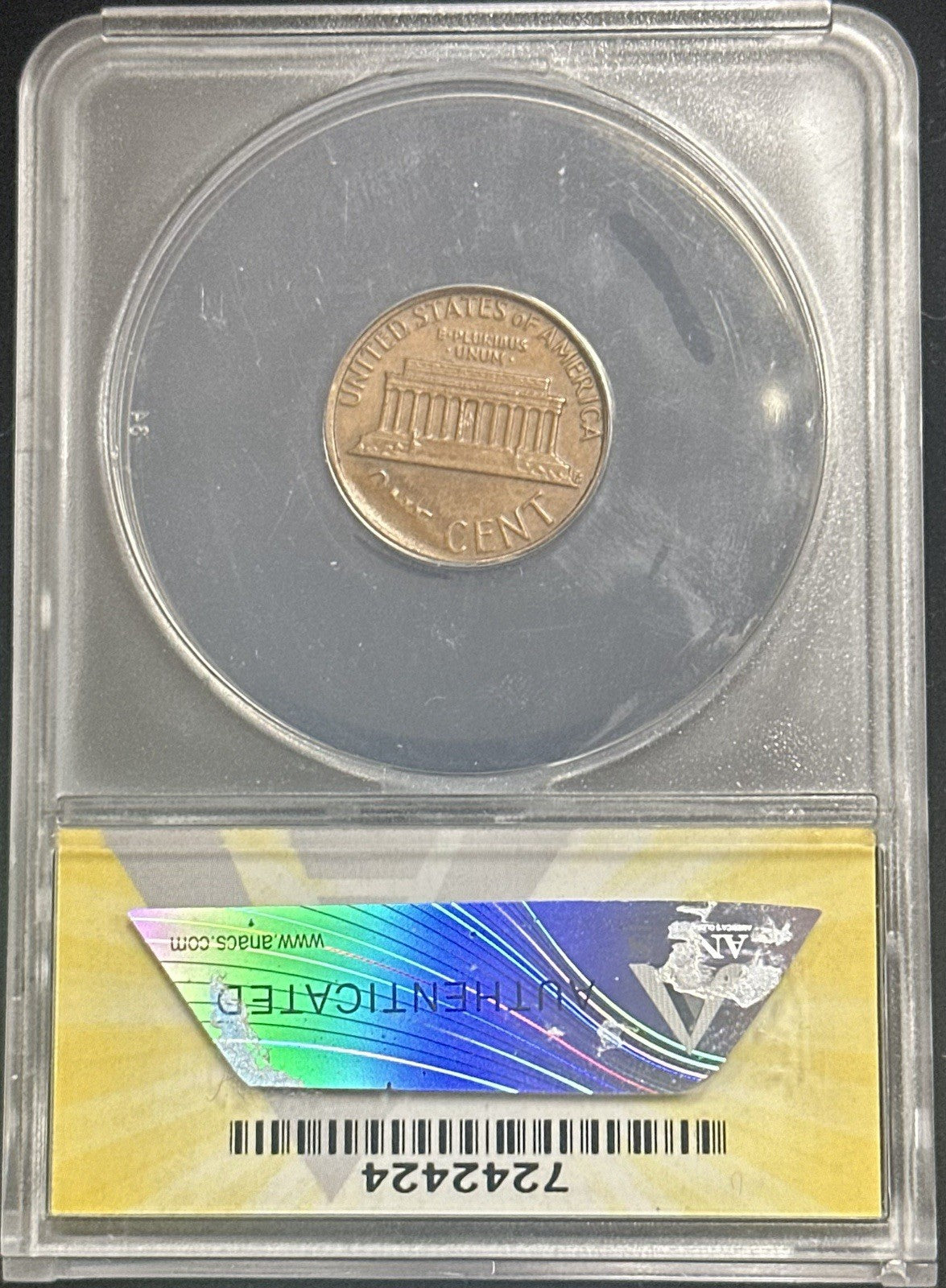 1980 Lincoln Cent ERROR major Die Break ANACS MS62 BRN - JP72