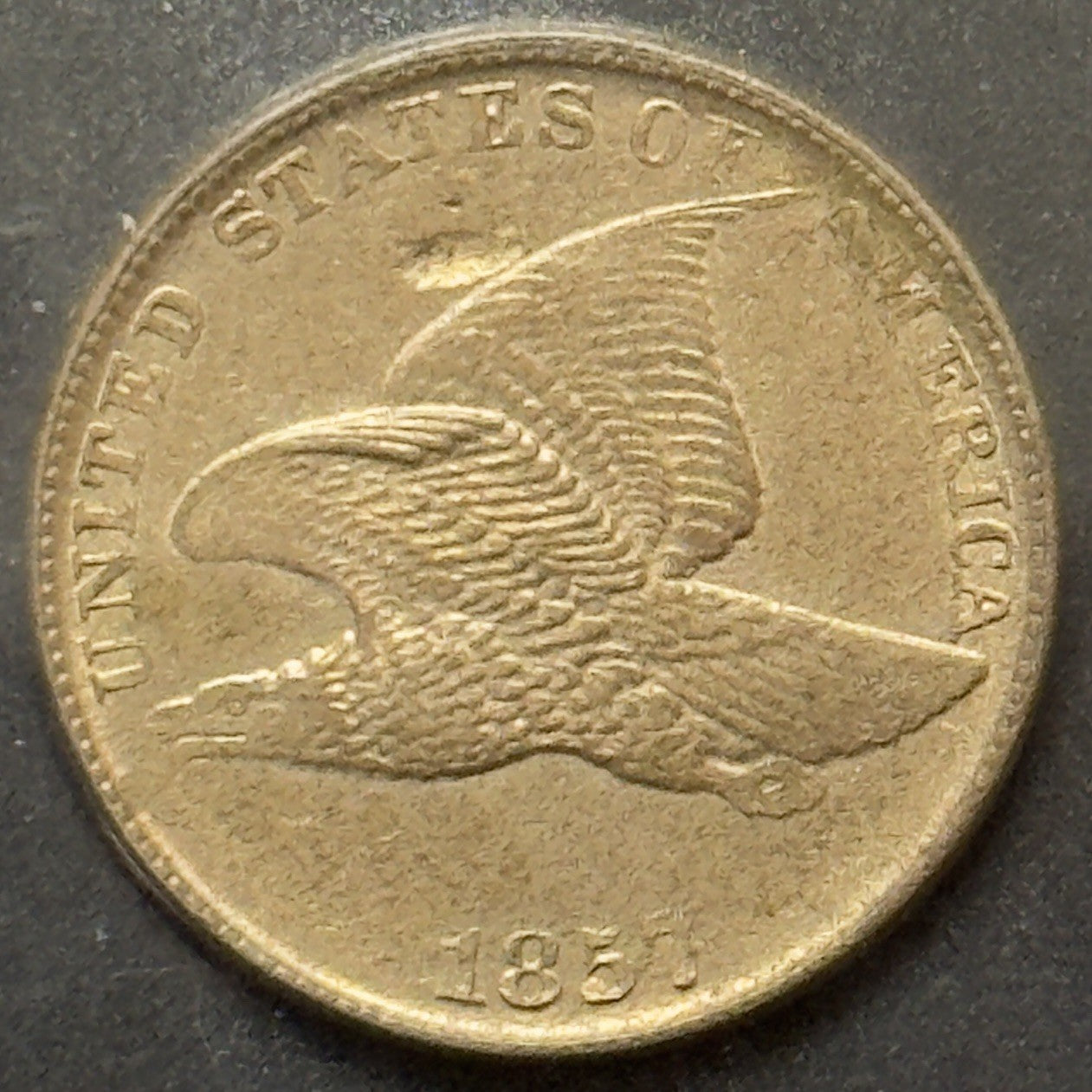 1857 Flying Eagle Cent - Mint State *Crackout* ( 40486 )