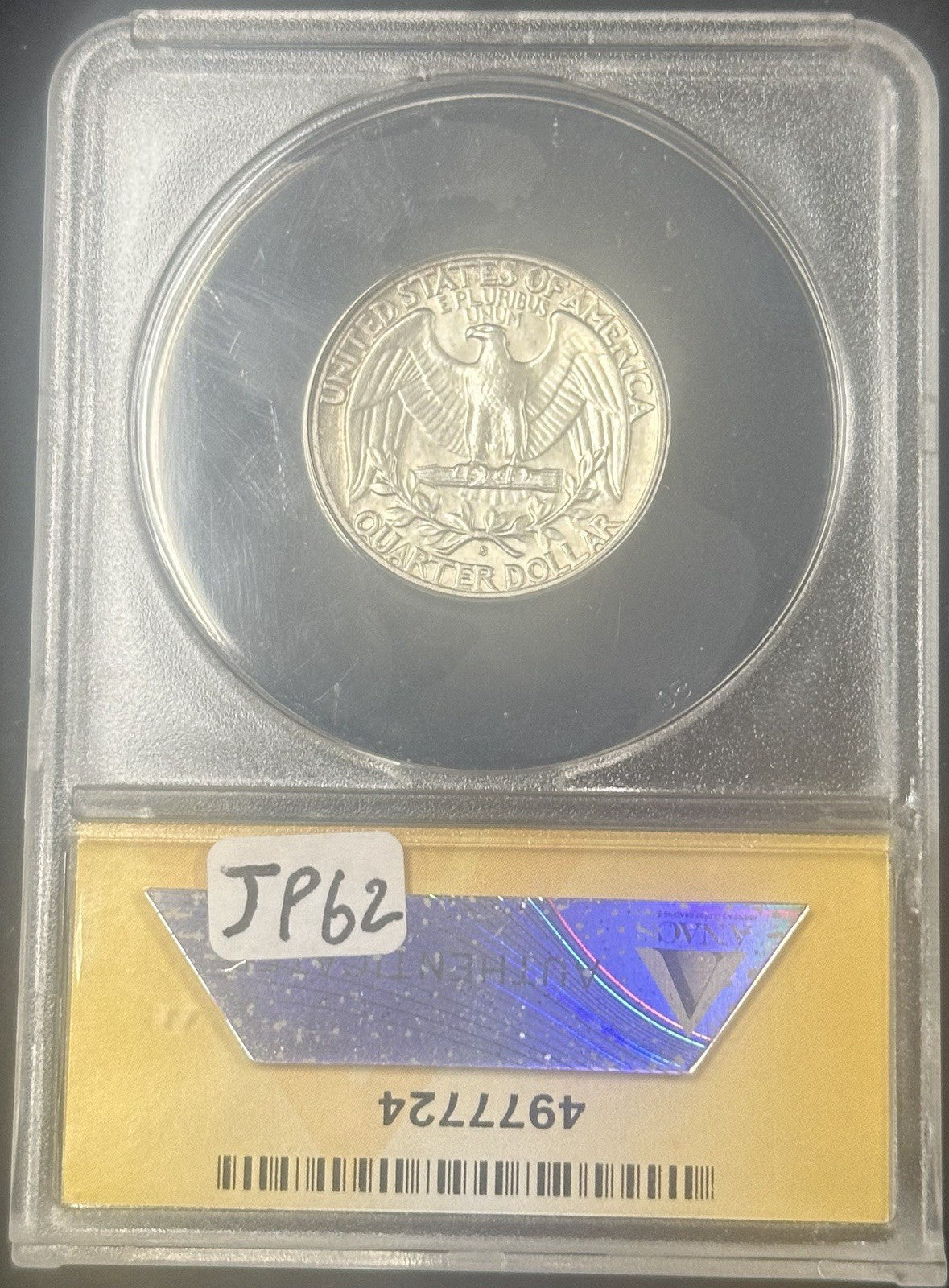 1945 S Washington Quarter Error DBL DIE OBV DIE 2 FS102 ANACS AU50 - JP62