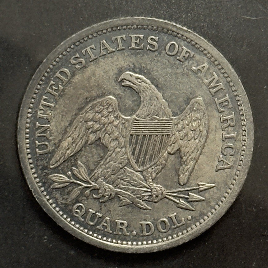 1839 Seated Quarter - Almost Uncirculated *Crackout* ( 40494 )